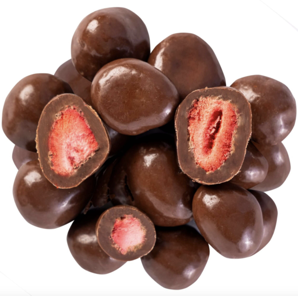 Fragole liofilizzate al cioccolato al latte 250 g di cioccolato intero alla frutta